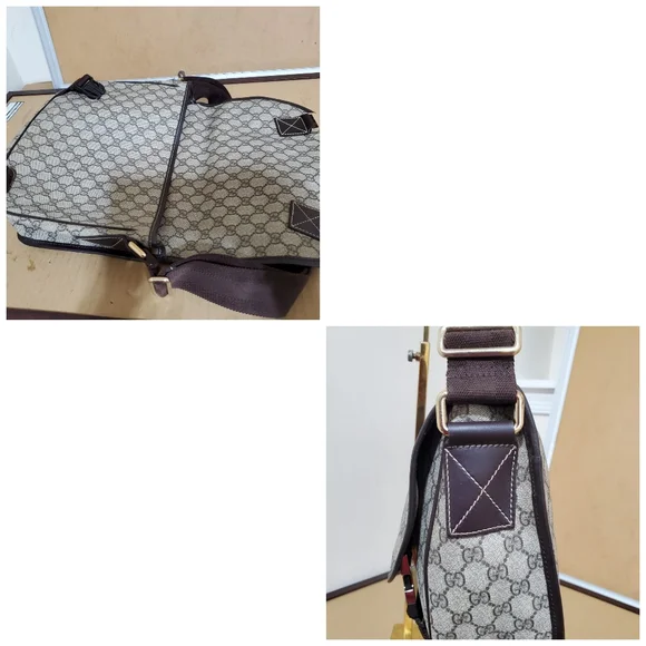 Gucci GG Plus Monogram Double Buckle Flap Messenger Bag - Picture 9 of 11